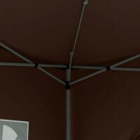 Kaffeefarbener, wasserabweisender und faltbarer Pavillon 3x3m mit Tasche & Seitenteilen.