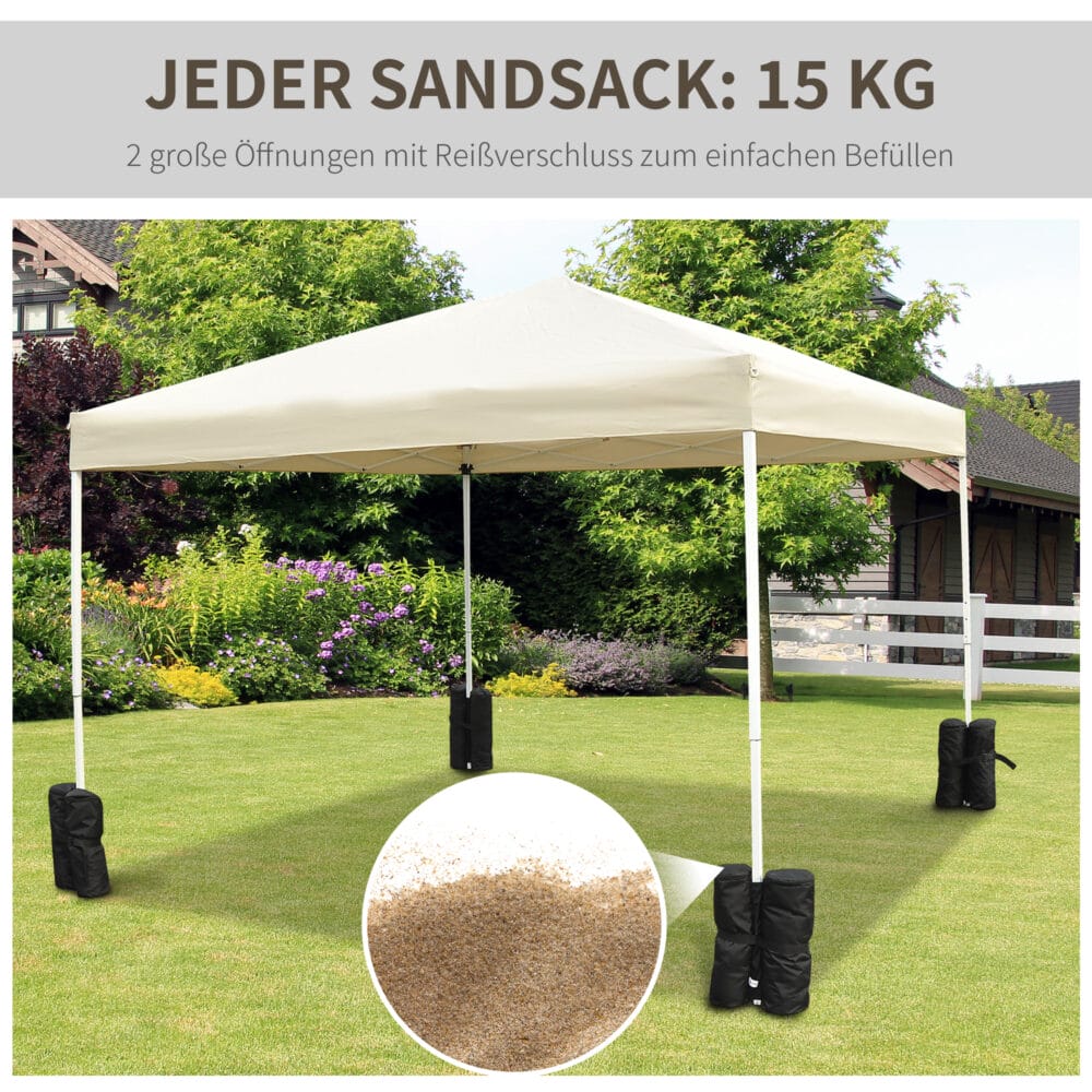 Robustes 4er-Set schwarze Pavillon-Standfüße.
