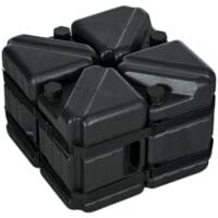 Schwarzes 4er-Set befüllbare Pavillongewichte aus HDPE.