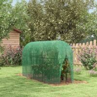 Pflanzenschutzzelt 3x1 m, winddicht mit Insektenschutznetz, Farbe Grün.