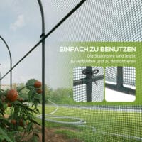 Pflanzenschutzzelt 3x1 m, winddicht mit Insektenschutznetz, Farbe Grün.