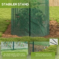 Pflanzenschutzzelt 3x1 m, winddicht mit Insektenschutznetz, Farbe Grün.