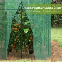 Pflanzenschutzzelt 3x1 m, winddicht mit Insektenschutznetz, Farbe Grün.