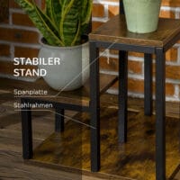 Pflanzenständer mit 4 Ebenen für Balkon & Garten, Farbe Braun.