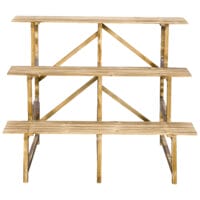 Pflanzentreppe aus Tannenholz mit 3 Stufen, Maße 100x80x78 cm.