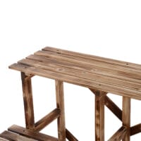 Pflanzentreppe aus Tannenholz mit 3 Stufen, Maße 80x80x78 cm.