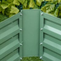 Pflanzkasten aus verzinktem Stahl, robust für den Garten, Farbe Grün.