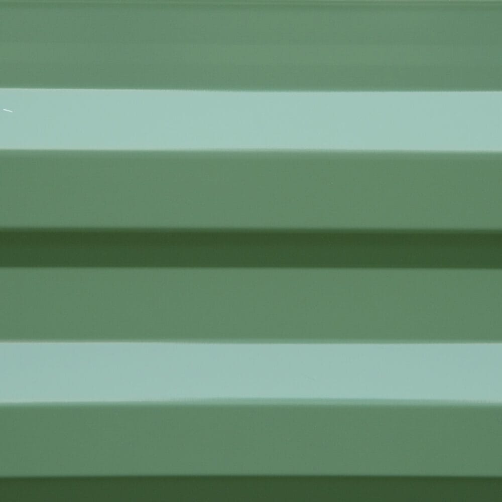 Pflanzkasten aus verzinktem Stahl, robust für den Garten, Farbe Grün.