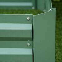 Pflanzkasten aus verzinktem Stahl, robust für den Garten, Farbe Grün.