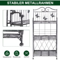 Pflanzregal mit 3 Ebenen, platzsparend aus Metall in Silbergrau.