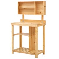 Pflanztisch mit Ablage aus Tannenholz, ideal für Garten und Balkon.