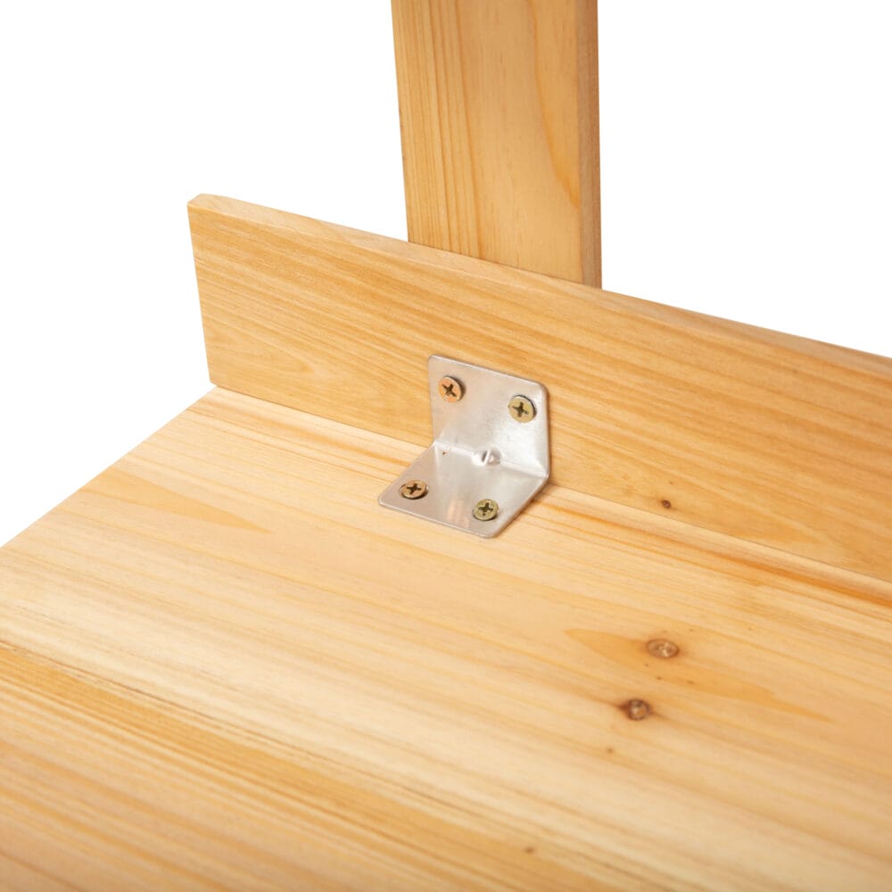 Pflanztisch mit Ablage aus Tannenholz, ideal für Garten und Balkon.