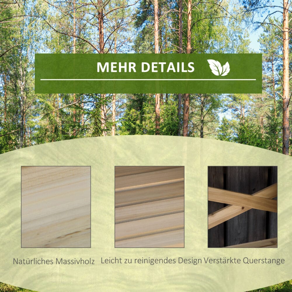 Pflanztisch mit Ablagefläche aus Holz, funktional für Garten, Hellbraun.