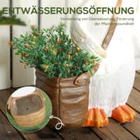 Pflanztopf mit Entwässerungssystem, Schwan-Design, für Indoor & Outdoor, Farbe Weiß.