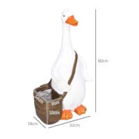 Pflanztopf mit Entwässerungssystem, Schwan-Design, für Indoor & Outdoor, Farbe Weiß.