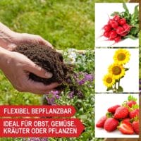 Drei-stufige Pflanztreppe aus Holz für Pflanzen oder Dekoration.
