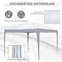 Weißer Pop-Up Pavillon 295x295m mit UV-Schutz.