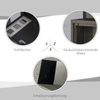 Ein schwarzer Postkasten und Briefkasten aus Metall mit Zeitungsfach, Maße 365x115x29cm.