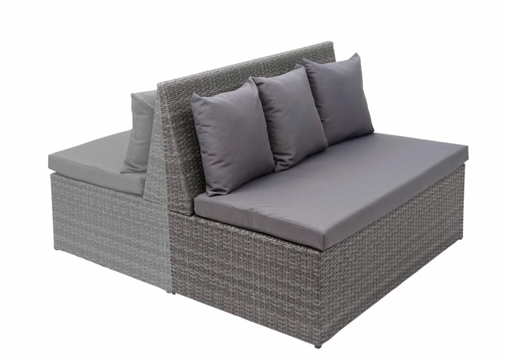 Rattan 2er Sofa Lounge-Gartenbank Gastronomie 120cm JAM-G16