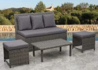 Rattan 2er Sofa Lounge-Gartenbank Gastronomie 120cm JAM-G16