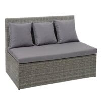 Rattan 2er Sofa Lounge-Gartenbank Gastronomie 120cm JAM-G16