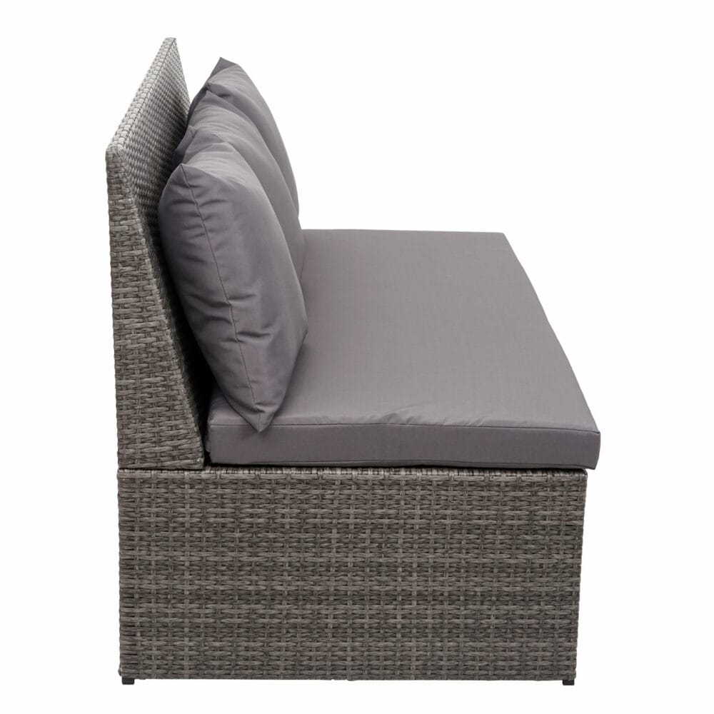 Rattan 2er Sofa Lounge-Gartenbank Gastronomie 120cm JAM-G16