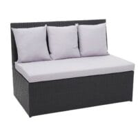 Rattan 2er Sofa Lounge-Gartenbank Gastronomie 120cm JAM-G16