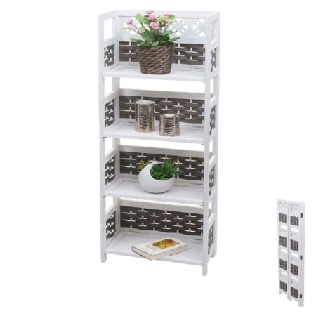 Regal JAM-K86 Standregal klappbar 110cm weiss Geflecht grau