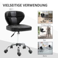 Ein 2er-Set höhenverstellbarer Rollhocker in Dunkelgrau.