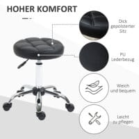 Ein 2er-Set höhenverstellbare Rollhocker mit Rädern.
