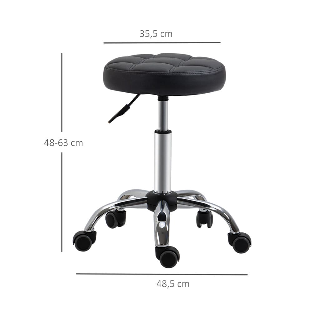 Ein 2er-Set höhenverstellbare Rollhocker mit Rädern.