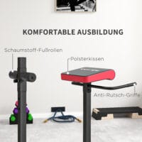 Schwarzer höhenverstellbarer Rückentrainer, ein vielseitiges Fitnessgerät, das auch als Bauchtrainer genutzt werden kann.