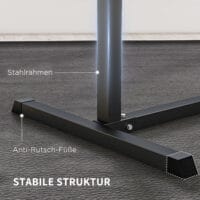 Schwarzer höhenverstellbarer Rückentrainer, ein vielseitiges Fitnessgerät, das auch als Bauchtrainer genutzt werden kann.