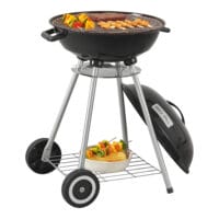 Rundgrill El Paso in Schwarz, Maße 80x49x47cm, handlich und ideal für Grillfans mit wenig Platz.