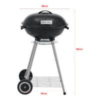 Rundgrill El Paso in Schwarz, Maße 80x49x47cm, handlich und ideal für Grillfans mit wenig Platz.