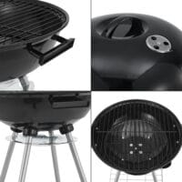 Rundgrill El Paso in Schwarz, Maße 80x49x47cm, handlich und ideal für Grillfans mit wenig Platz.