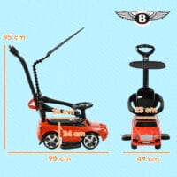 Rotes 3-in-1 Rutschauto für Kinder mit abnehmbarem Verdeck, passt sich verschiedenen Altersstufen an und bietet vielseitigen Spielspass.