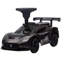 Schwarzes Bobby Car Rutschauto mit Stauraum unter dem Sitz und Hupe, ideal für Kinder von 1.5-5 Jahren. Ein Klassiker für die ersten Fahrten.