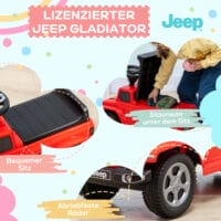 Rotes Rutschauto als Kinderfahrzeug mit Kippschutz und Hupe, bietet sicheren Fahrspass für Kinder ab 18 Monaten.