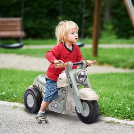 Cremeweisses Rutschauto für Kinder mit Musik und Blasenfunktion, ideal für Kinder von 2-5 Jahren. Ein fantasievolles Fahrzeug für besondere Momente.