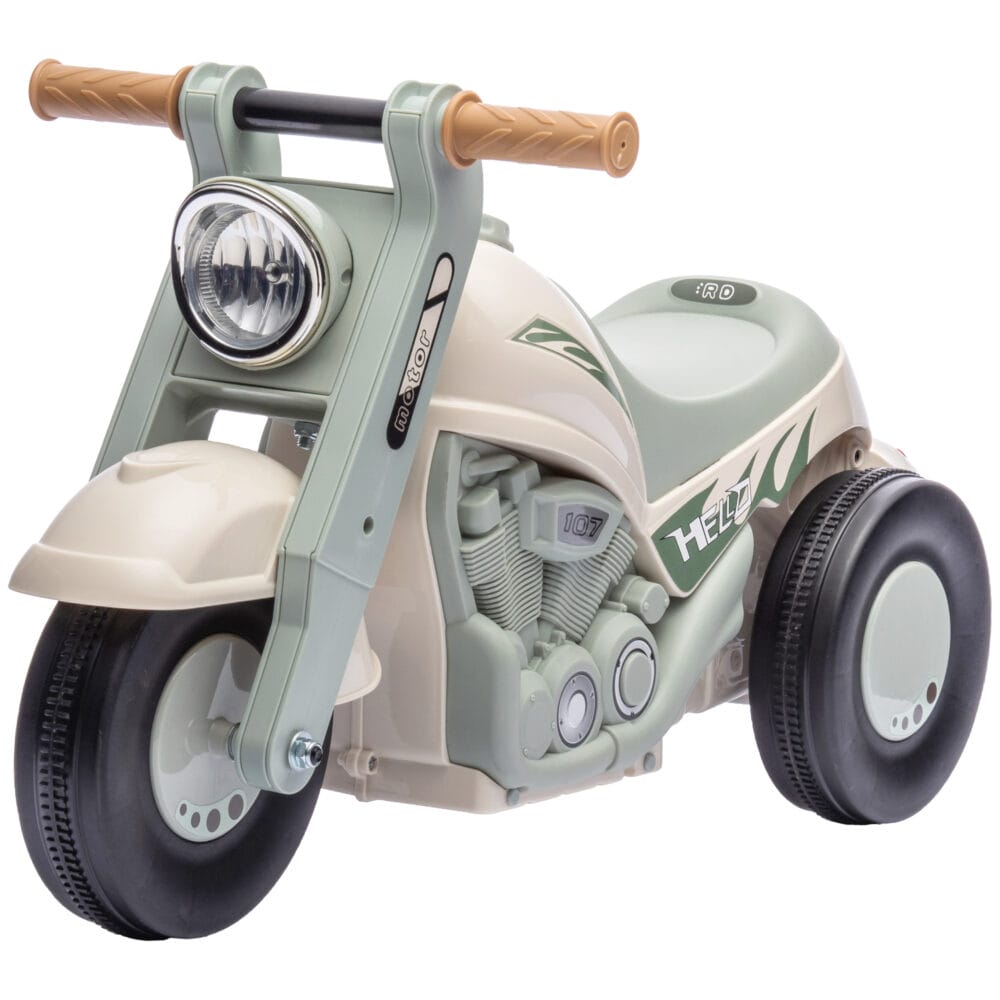 Cremeweisses Rutschauto für Kinder mit Musik und Blasenfunktion, ideal für Kinder von 2-5 Jahren. Ein fantasievolles Fahrzeug für besondere Momente.