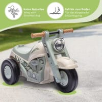 Cremeweisses Rutschauto für Kinder mit Musik und Blasenfunktion, ideal für Kinder von 2-5 Jahren. Ein fantasievolles Fahrzeug für besondere Momente.