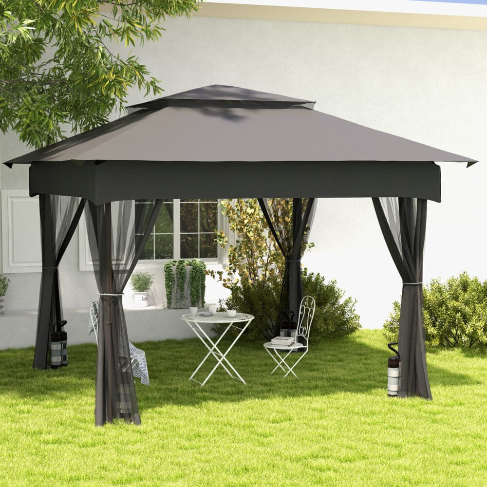 Robustes 4er-Set graue/schwarze Sandsäcke für Pavillon.