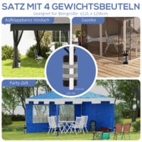 Robustes 4er-Set graue/schwarze Sandsäcke für Pavillon.