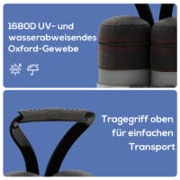 Robustes 4er-Set graue/schwarze Sandsäcke für Pavillon.