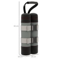 Robustes 4er-Set graue/schwarze Sandsäcke für Pavillon.