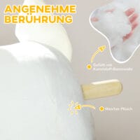 Weisses Plüsch-Schaukeltier in Form eines süssen Hundes mit Soundeffekten, ideal für Kinder von 2-4 Jahren. Ein treuer Spielkamerad, der zum Schaukeln einlädt.