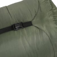 Schlafsack als Deckenschlafsack, klappbar für 3–4 Jahreszeiten, Farbe Grün.