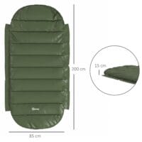 Schlafsack als Deckenschlafsack, klappbar für 3–4 Jahreszeiten, Farbe Grün.