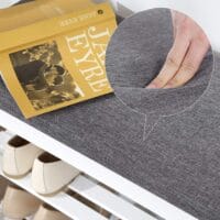 Schuhbank Sitzbank 2-stufig Bambus Weiss Grau
